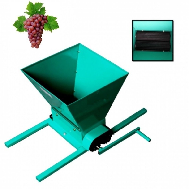 Zdrobitor manual pentru struguri cu cadru verde