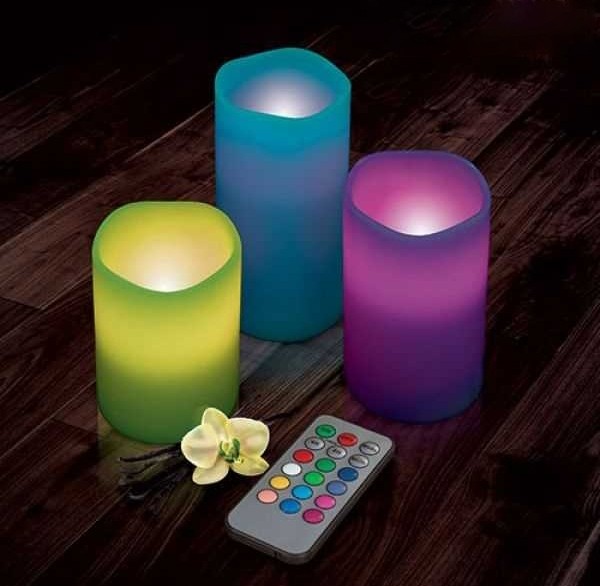 Set 3 lumanari LED cu telecomanda