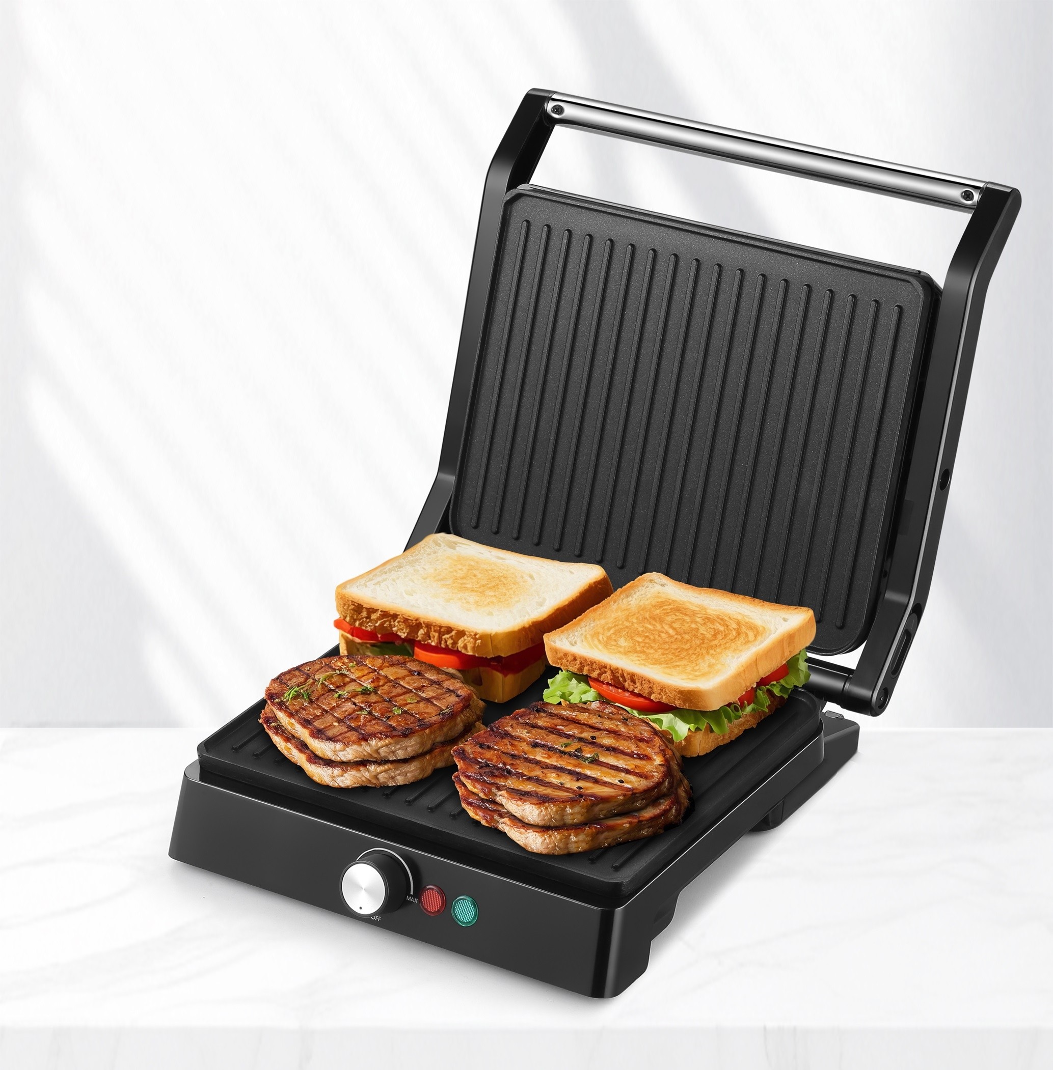 Gratar electric, placi cu invelis antiaderent, 1800 W