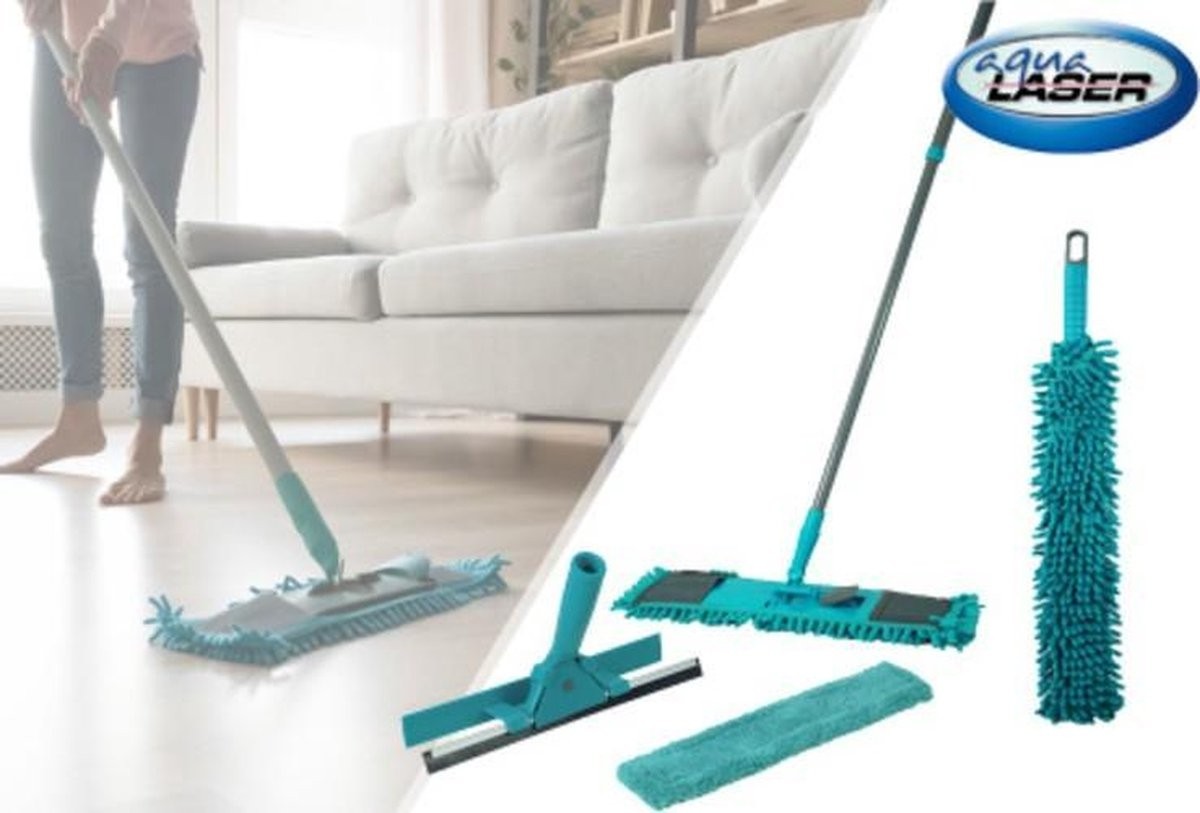 Set complet Ustensile pentru curatenie, mop, pamatuf, dispozitiv curatare geamuri. 7 piese