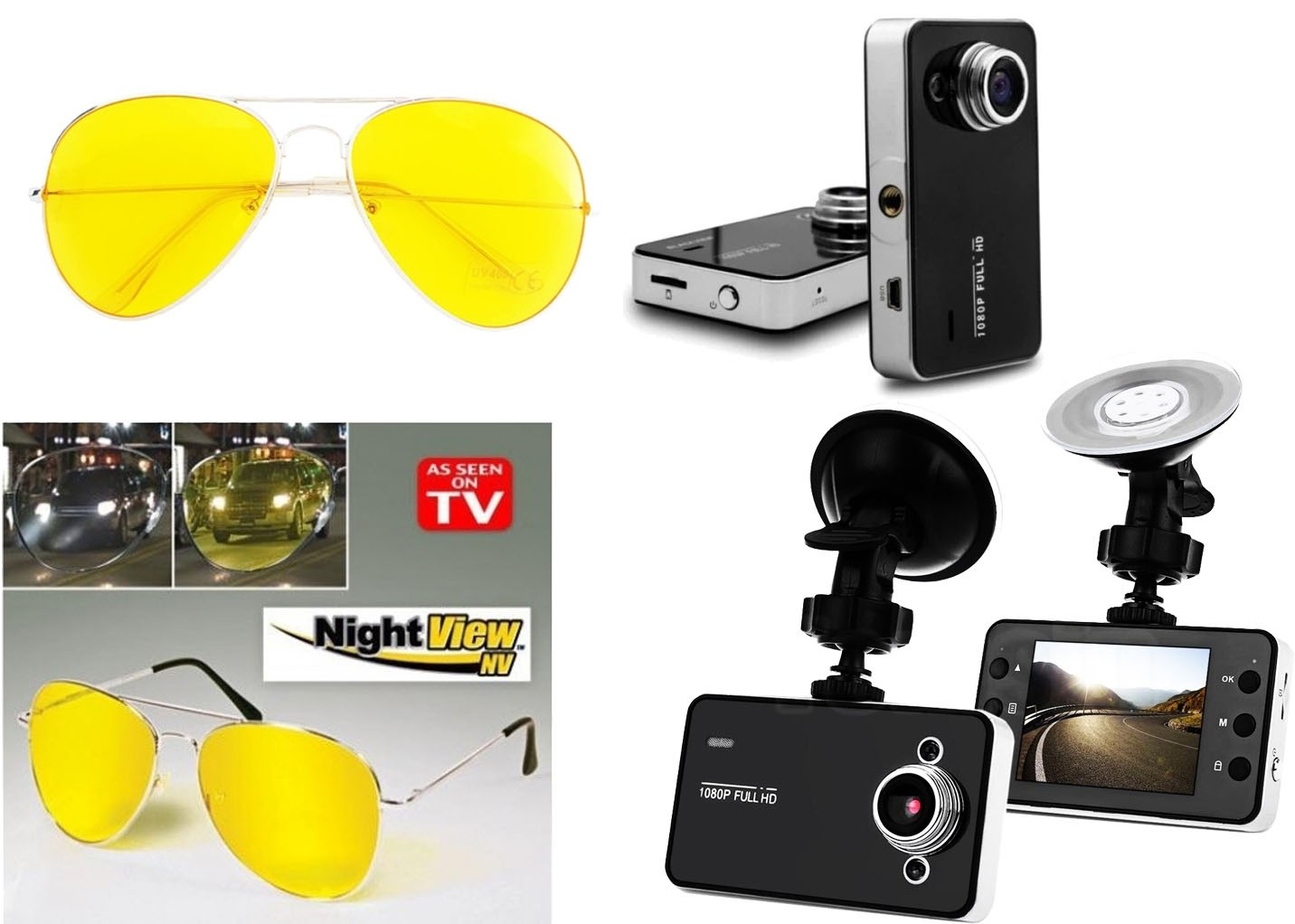 Oferta speciala! Camera auto pentru autoturism si ochelari pentru condus zi / noapte