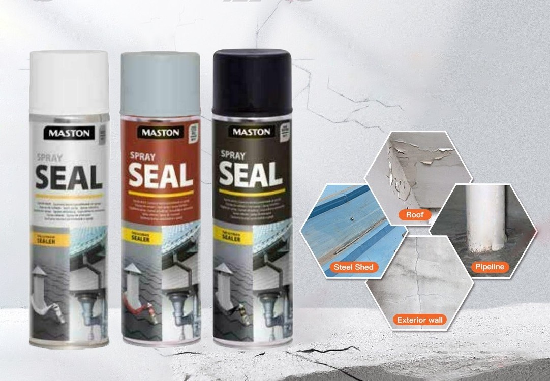 Spray adeziv hidroizolant impotriva Fisurilor si Scurgerilor Leak Seal, Membrana Cauciucata PREMIUM