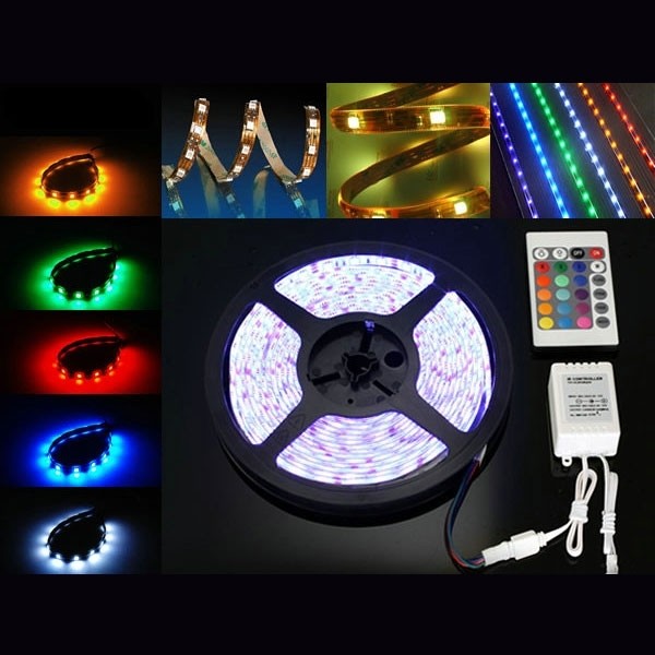 Banda LED Multicolora,flexibila,adeziva,cu telecomanda,5 metri, alimentare priza