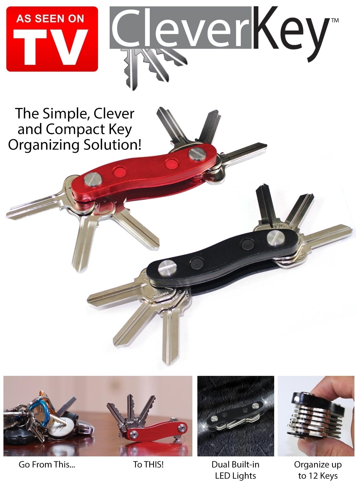 Breloc tip organizator pentru 12 chei Clever Key
