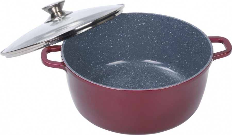 Cratita din aluminiu cu invelis ceramic marmorat