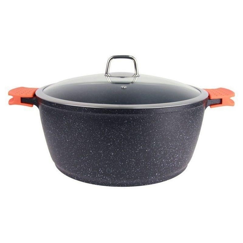 Cratita cu invelis din marmura, 21 l, 44 cm, capac inclus.