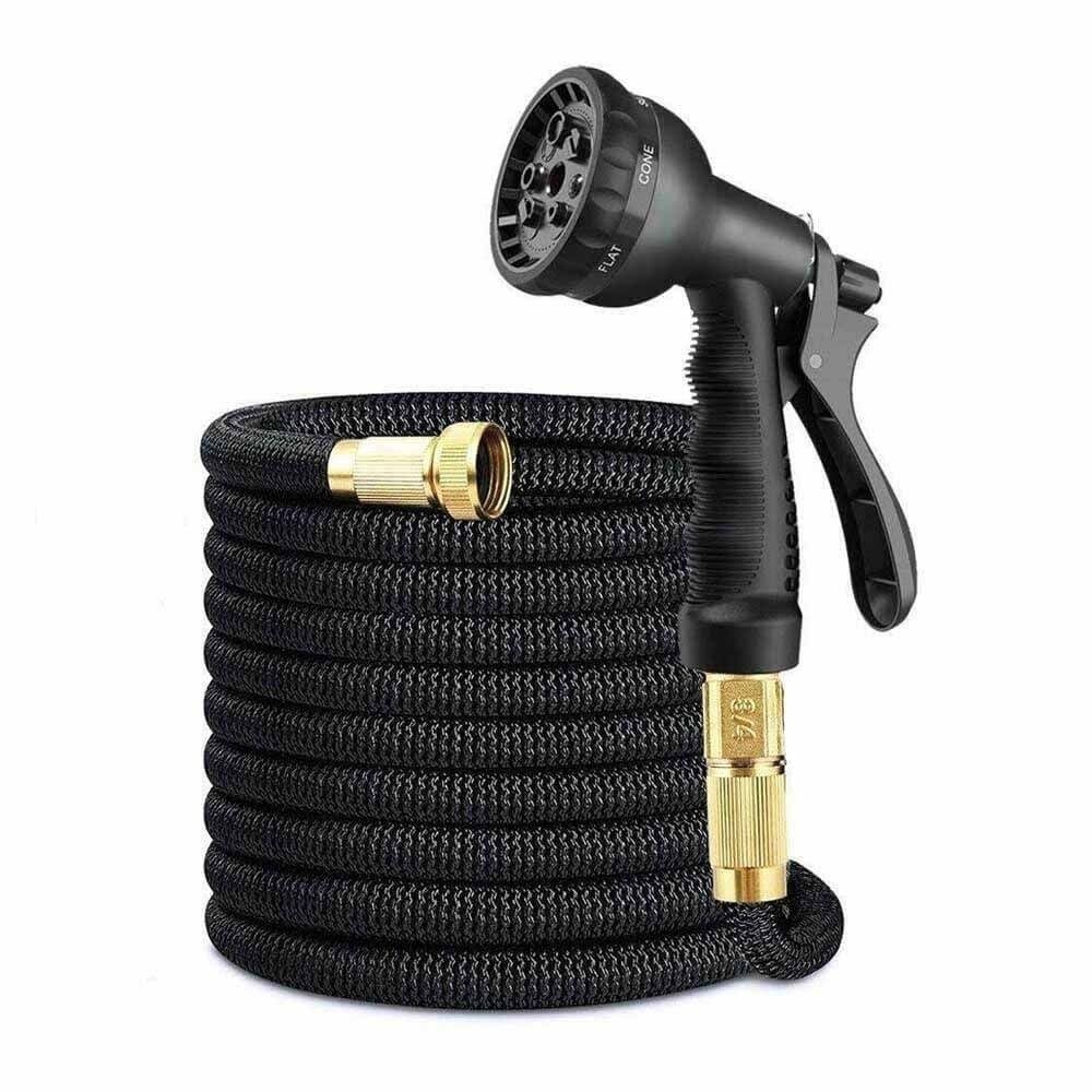 Furtun extensibil, 22.5 metri, racord metalic, Pistol de stropit inclus