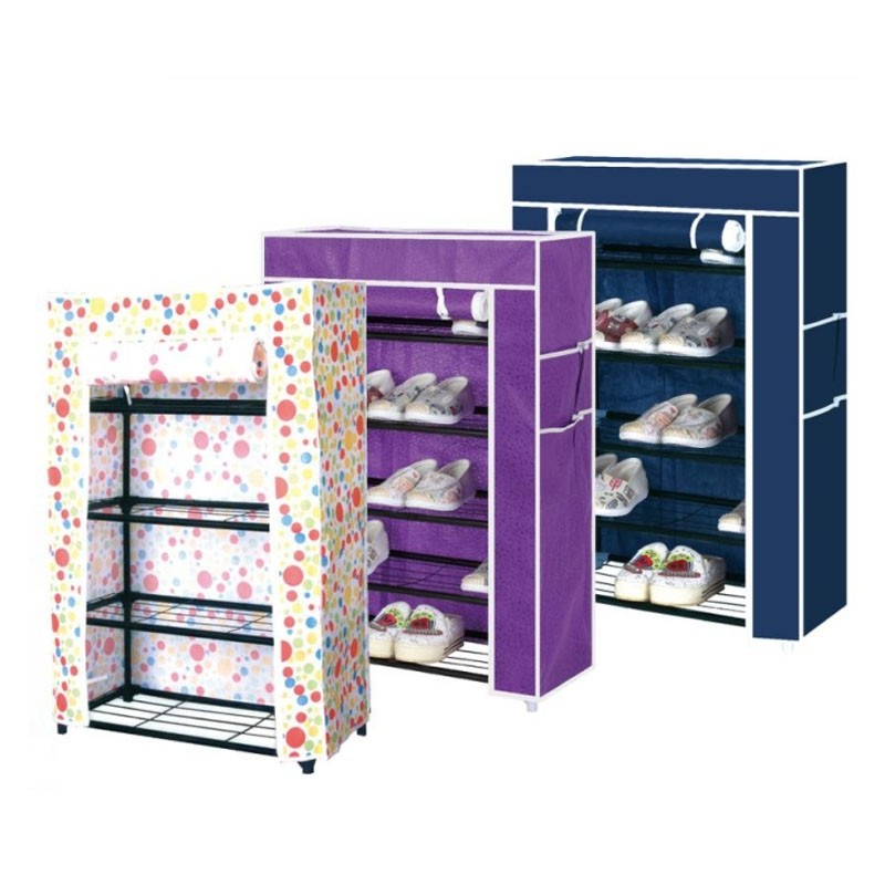 Dulap pentru pantofi, 4 rafturi, husa material textil