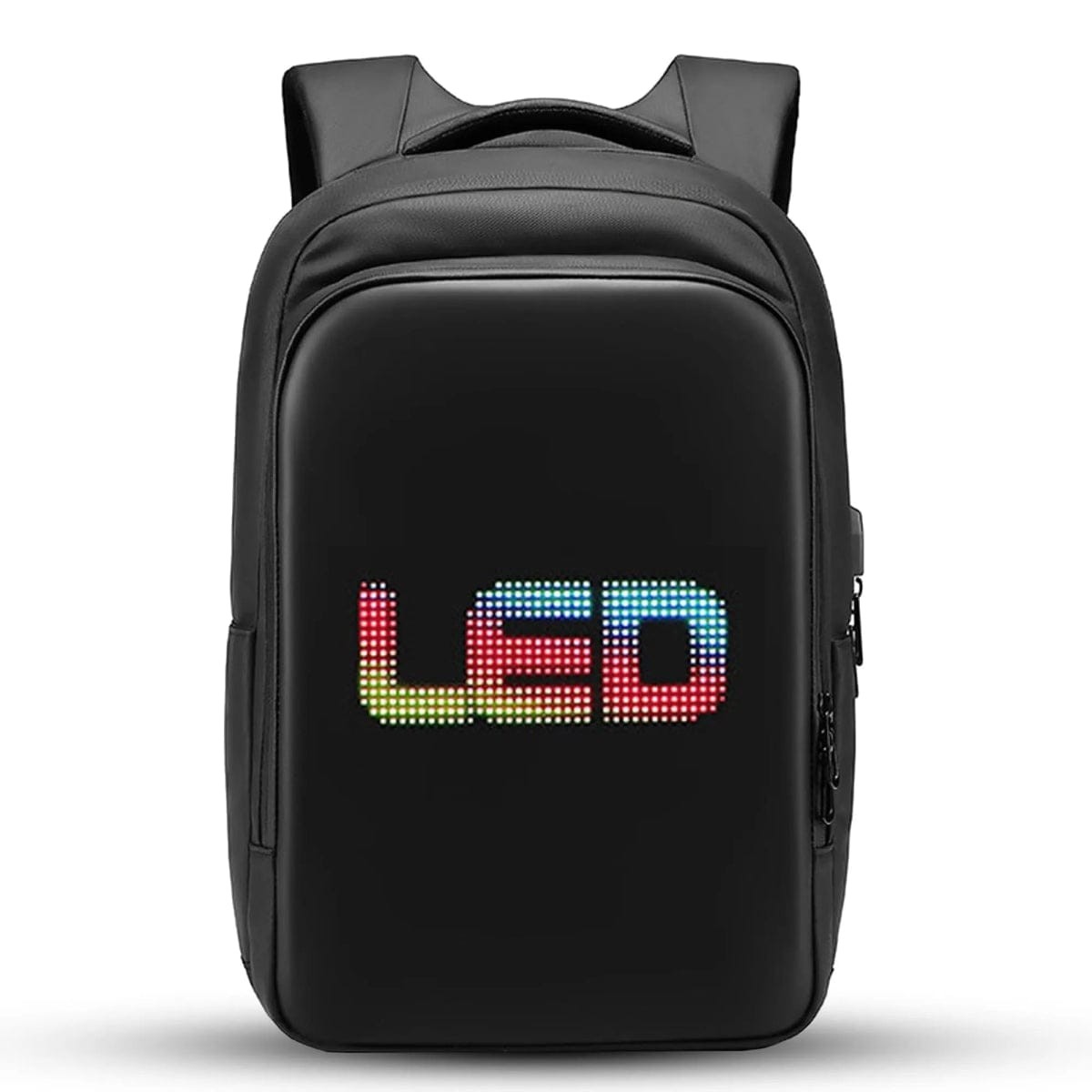 Rucsac Smart cu Display LED, WiFi, impermeabil, Aplicatie Dedicata iOS/Android, Port USB Extern, Negru