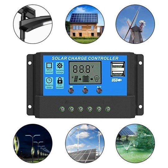 Controler 30A pentru panou solar , Afisare LCD, Iesire USB (5v-2A)