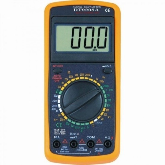 Multimetru digital DT-9208A cu carcasa antisoc