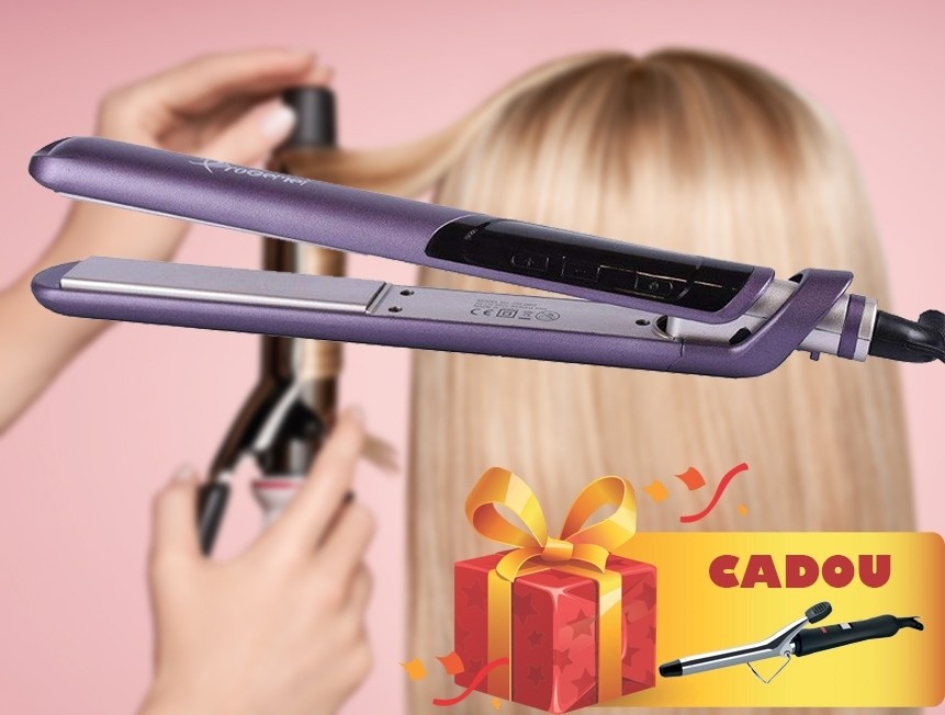 Oferta Limitata! Placa de indreptat parul + Ondulator de par Cadou