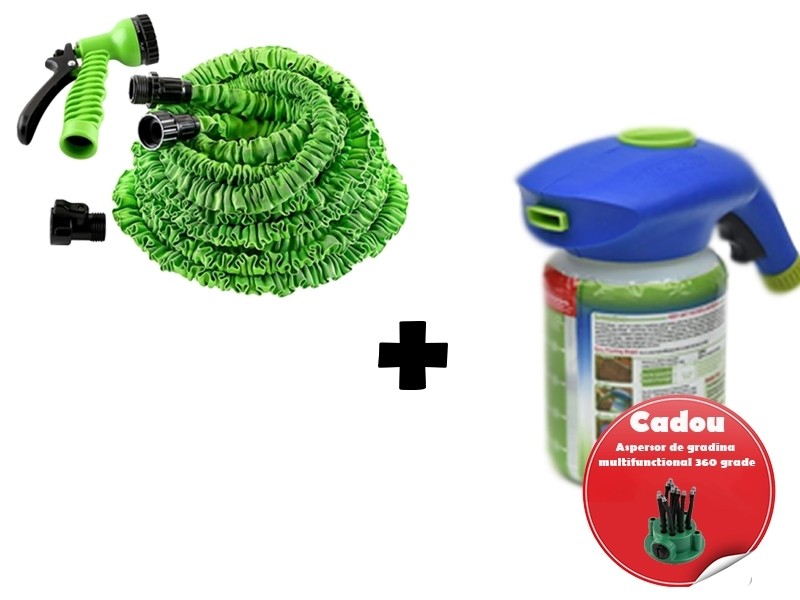 Pachet promotional Furtun extensibil 30 m+ Pulverizator + Aspersor CADOU