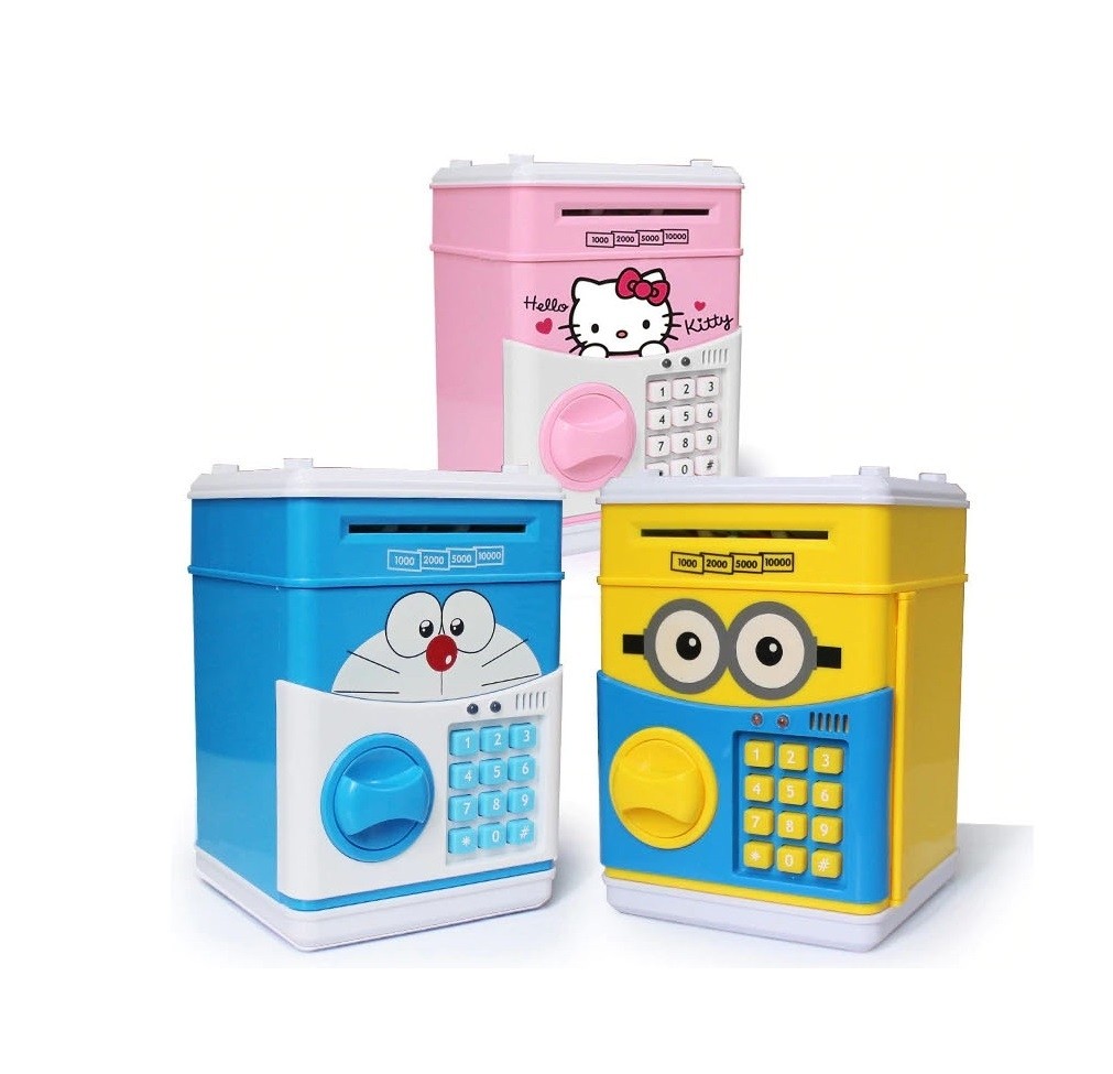Pusculita interactiva pentru copii cu functie ATM seif si cod pin