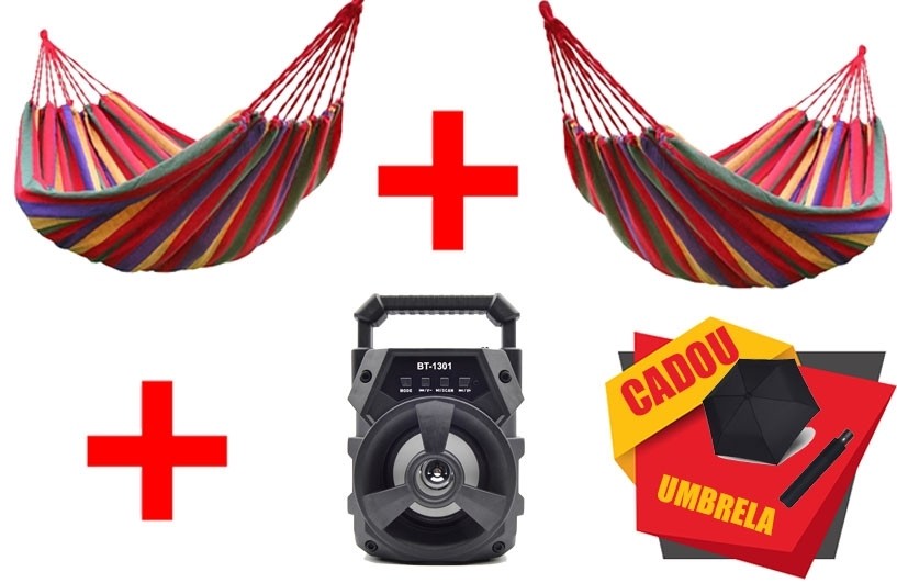 PROMOTIE IMBATABILA! Set 2 hamace + Boxa Portabila + Umbrela Cadou!
