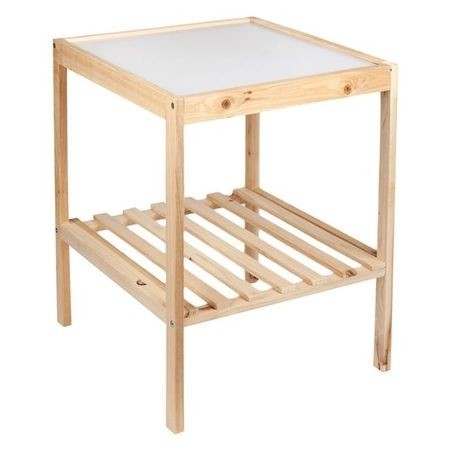 Masuta ajutatoare din lemn cu raft depozitare