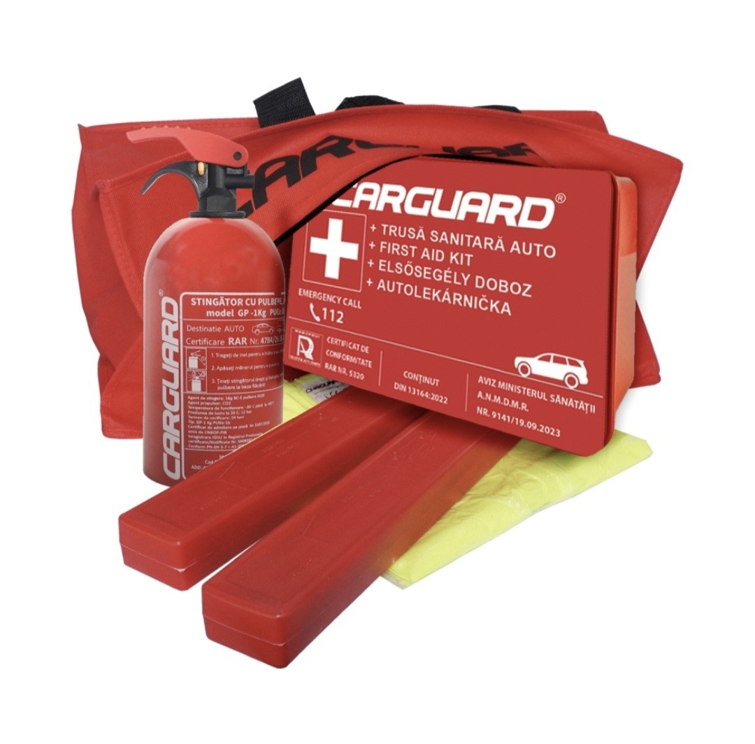 Kit siguranță auto obligatoriu omologat R.A.R - Stingator cu Manometru