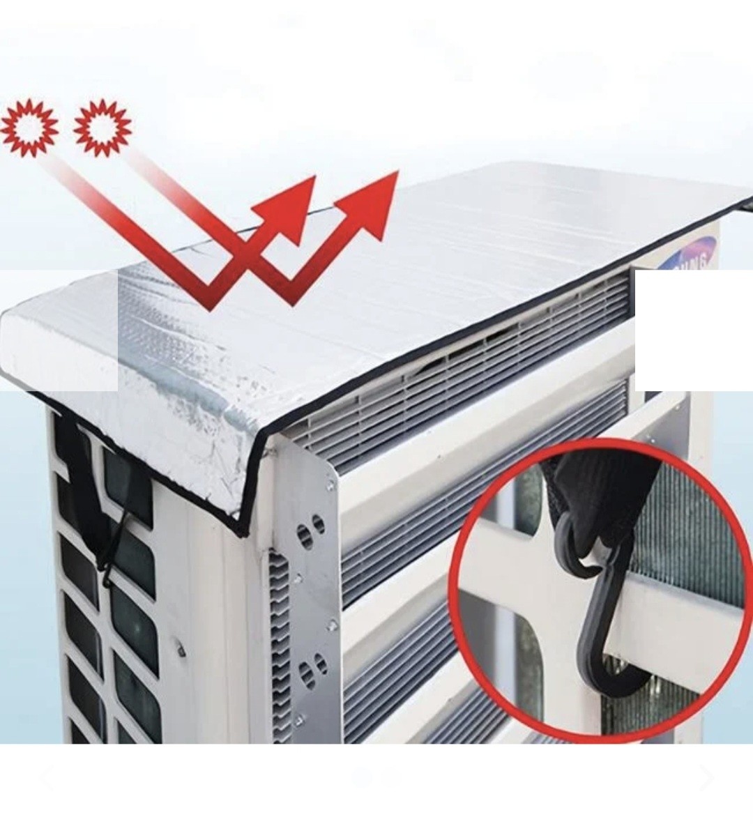 Husa de Protectie din Aluminiu pentru Unitate Exterioara de Aer Conditionat 95x47cm