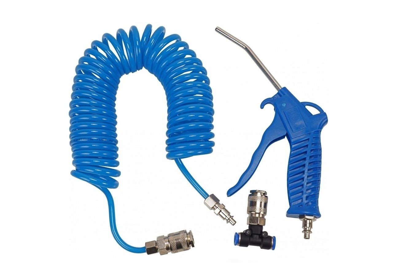 Set pistol de suflat cu furtun de aer comprimat, 1/4, 10.1 Bar