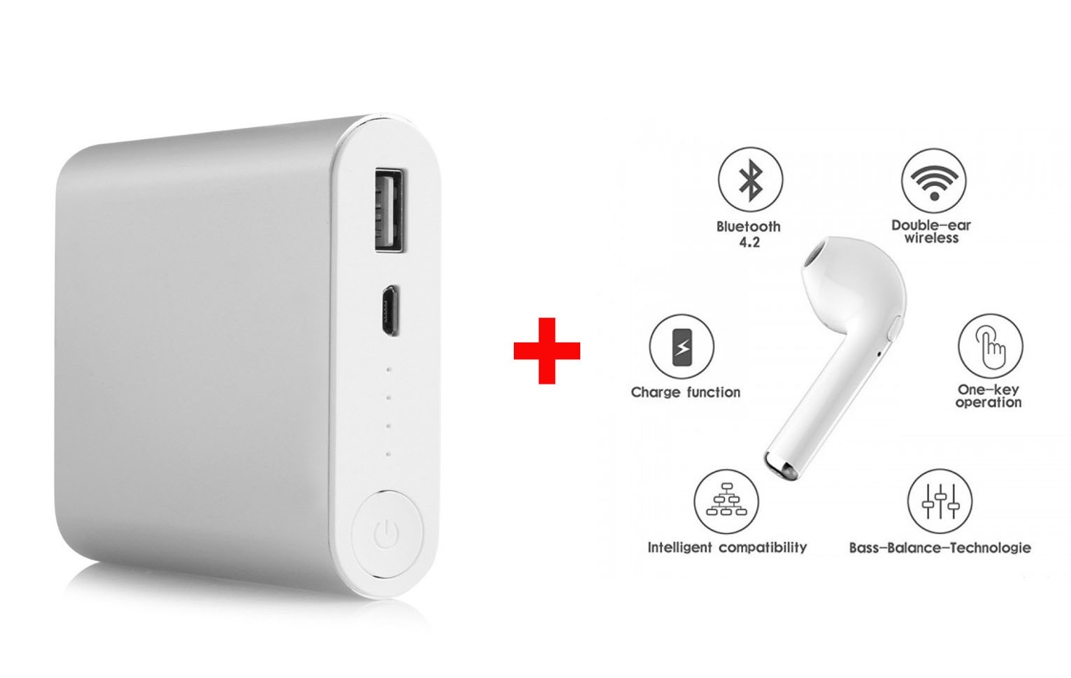 Oferta speciala Baterie externa cu 3 iesiri + Cadou casca Wireless I7