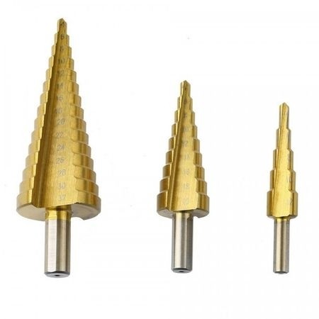 Set 3 freze conice spiral alezat, freza in trepte