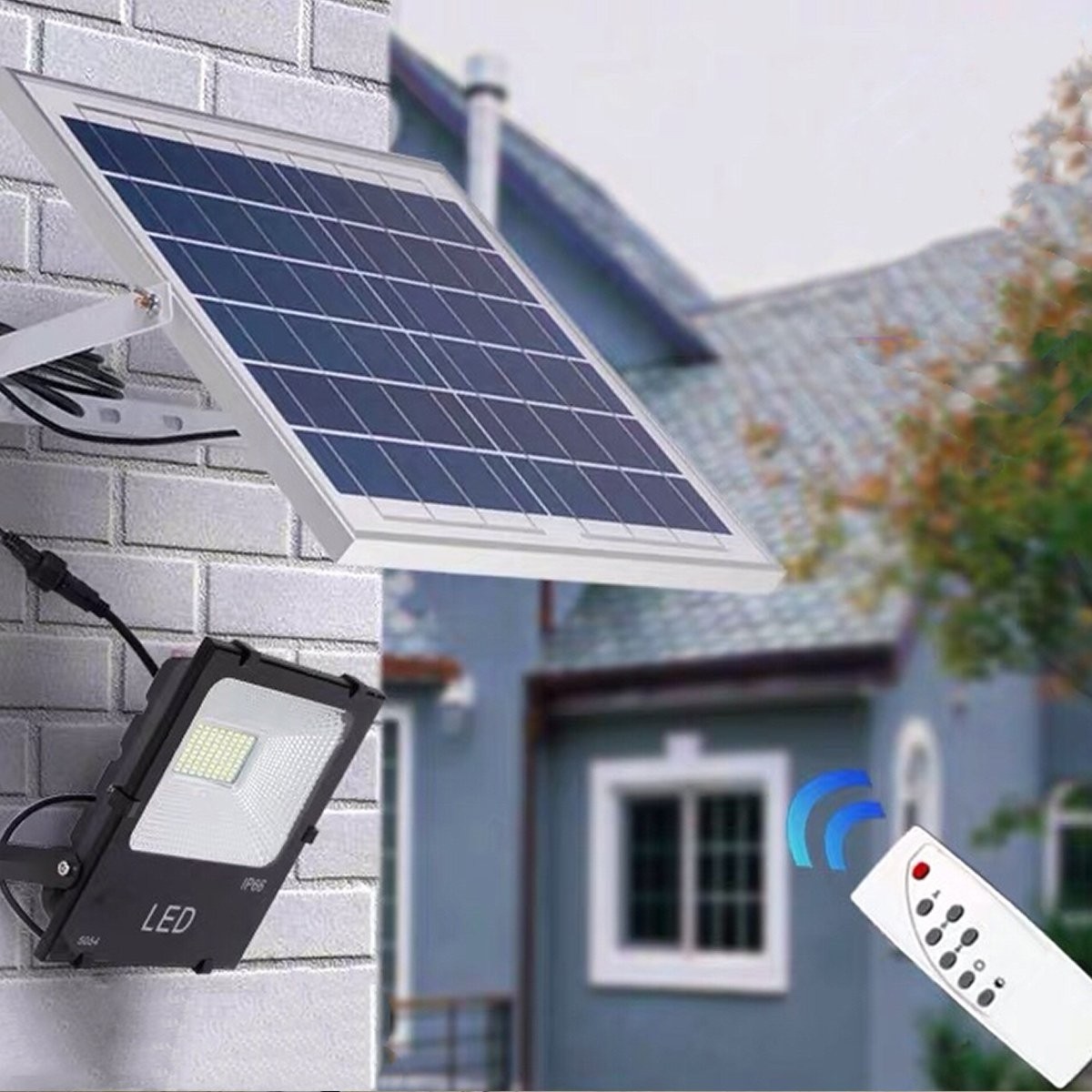 Panou solar cu proiector 200W, cu telecomanda