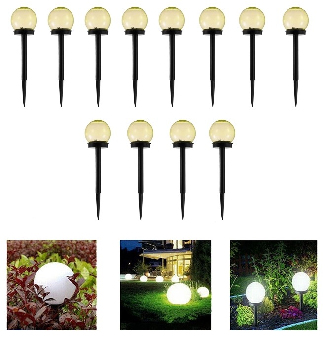 Set de 12 lampi solare tip balon, pentru gradina sau terasa
