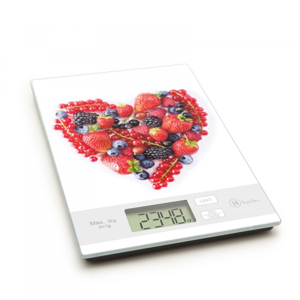 Cantar de bucatarie , 5 kg, Butoane tactile, Taler din sticla, Afisaj LCD