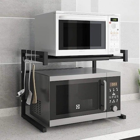 Suport pentru cuptor cu microunde, tip etajera din otel