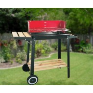 Gratar metalic, cu roti si raft depozitare lemne