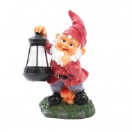 Lampa solara LED, pitic cu felinar pentru gradina