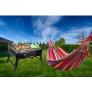 Pachet promotional Hamac + Gratar pliabil portabil