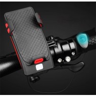 Far bicicleta, cu lanterna, alarma, suport telefon si power bank