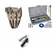 Pachet Promo : Aparat tuns 3 in 1 , Trusa 40 piese si Casca bluetooth