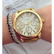 Ceas dama Roman Christal Gold metalic