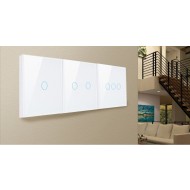 Intrerupator dublu, sticla securizata, functie touch