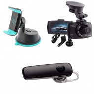 Pachet promotional Camera video auto Full HD , Casca Bluetooth si suport telefon cadou