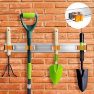 Suport aluminiu de perete pentru organizarea obiectelor de uz casnic și a sculelor