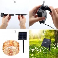 Instalatie solara, decoratiune pentru casa sau gradina cu jocuri de lumini, 50 led-uri, 10 metri