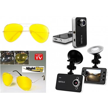 Oferta speciala! Camera auto pentru autoturism si ochelari pentru condus zi / noapte