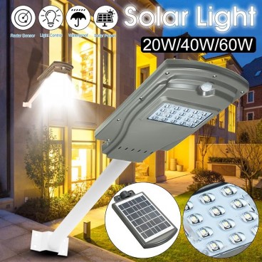 Lampa Stradala Proiector LED 20W cu panou solar si senzor de miscare