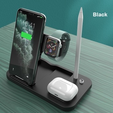 Statie incarcare Wireless 4 in 1, pentru iPhone/ Airpods/ Apple Watch/ Stylus pen pentru IPAD.