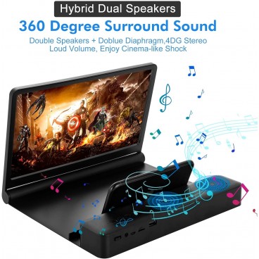 Lupa magnifiere ecran pentru telefon sau tableta cu amplificator audio si bluetooth cu difuzor incorporat