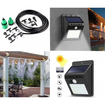 Sistem racire terasa prin vaporizare 10m + Cadou Lampa cu panou solar Ever Bright 24 led si senzor de miscare