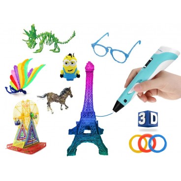 Creion 3D pentru Desenat, Cu Afisaj Si Filamente Multicolore