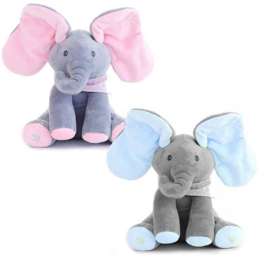 Elefant interactiv din plus, Vorbeste, canta si flutura urechile Peek a Boo