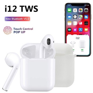 Casti Bluetooth 5.0, i12 Touch, Wireless, Control la Atingere, Compatibile Android si IOS , Conectare Multi-Point