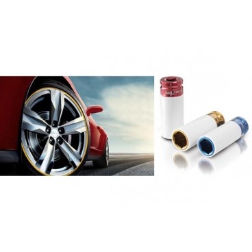Set 3 chei tubulare de impact cu protectie pentru jante 1/2, 17-19-21mm