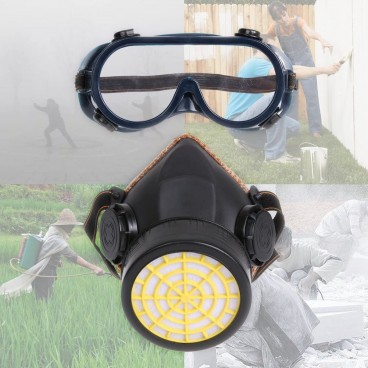 Masca protectie dubla 2in1 cu ochelari si filtru, pentru vopsitorie