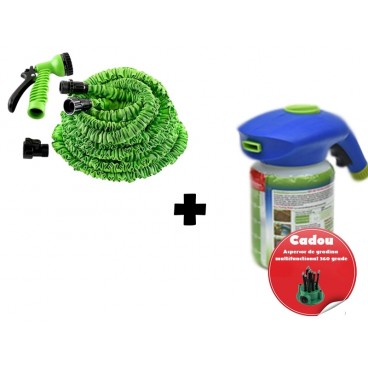 Pachet promotional Furtun extensibil 30 m+ Pulverizator + Aspersor CADOU